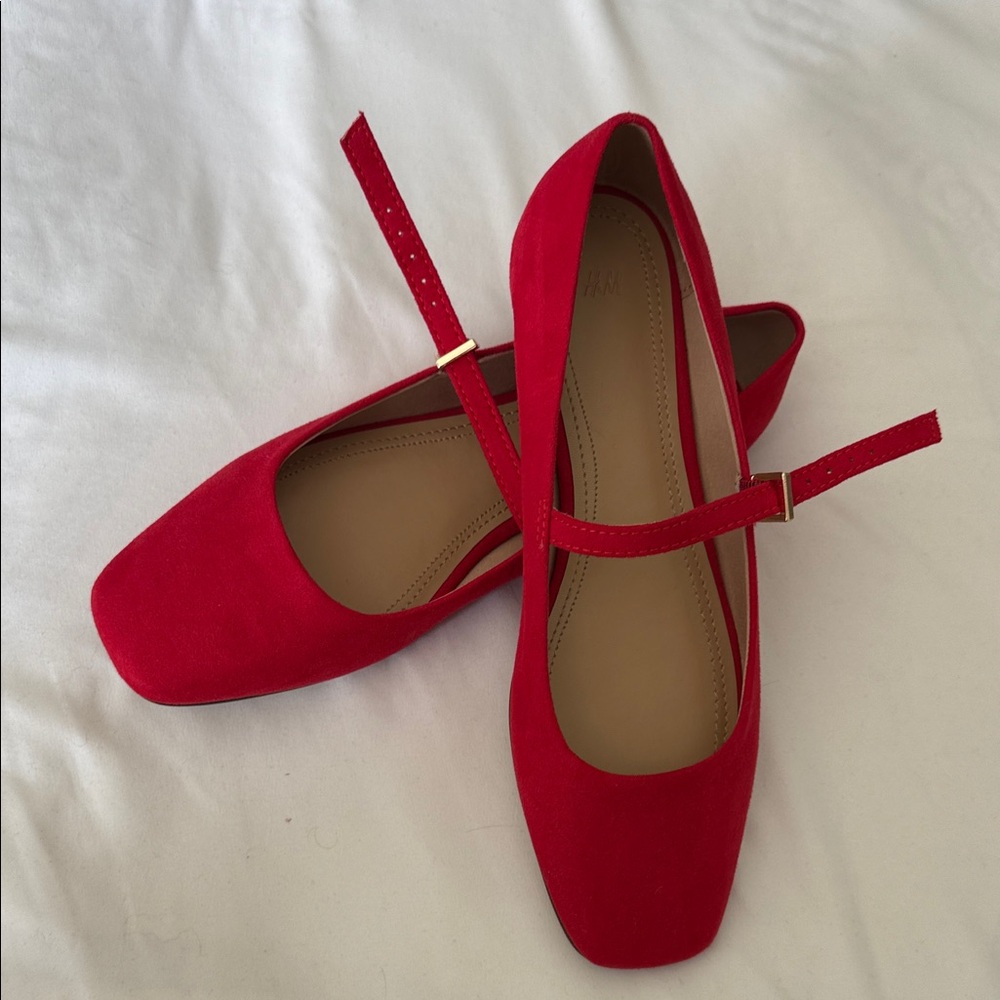 H&M Red Women's Strap Flats